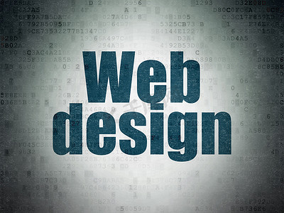 Web 开发概念： 数字数据论文背景上的网页设计