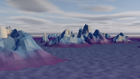 Lowpoly 景观与北极岩石