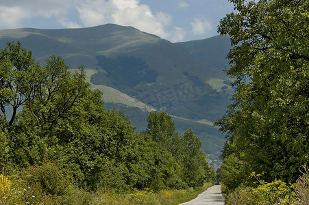 雄伟的山顶长满了森林、山谷和草地，中央巴尔干山，Stara Planina