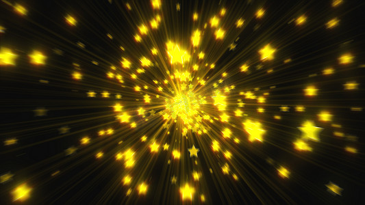 许多星星的爆炸与光泽，3d 渲染计算机生成的背景