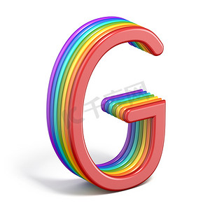 彩虹字体字母 G 3d