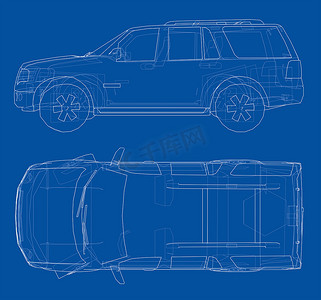 suv汽车背景摄影照片_汽车 SUV 绘图轮廓