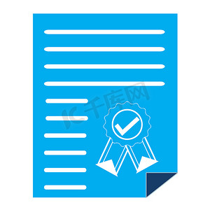 证书设计摄影照片_白色背景上的证书图标。