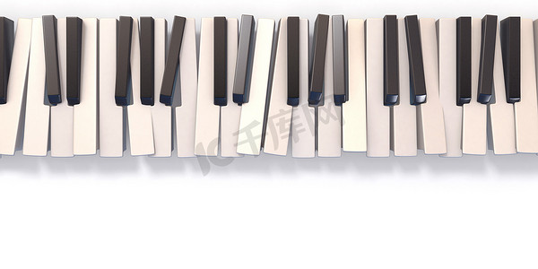 音乐会海报摄影照片_无序抽象钢琴键盘 3D