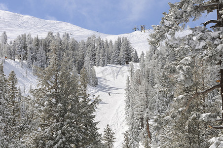 滑雪胜地冬季仙境