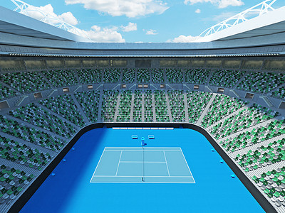 澳大利亚波浪石摄影照片_澳大利亚美丽的现代网球大满贯体育场