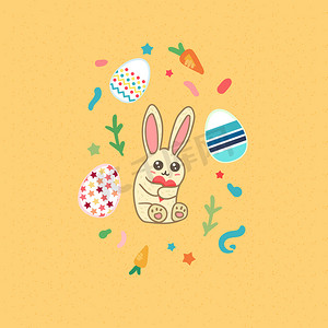 矢量兔子摄影照片_复活节快乐兔