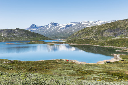 挪威国家公园的湖