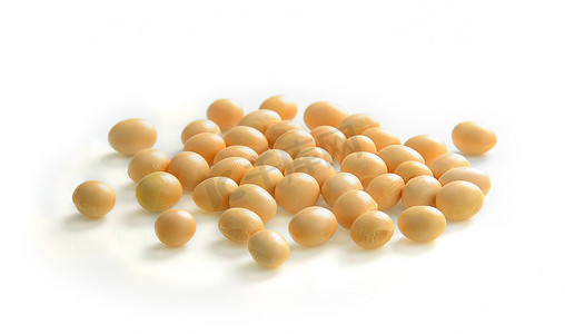 蔬菜豆子摄影照片_在白色背景上分离的大豆