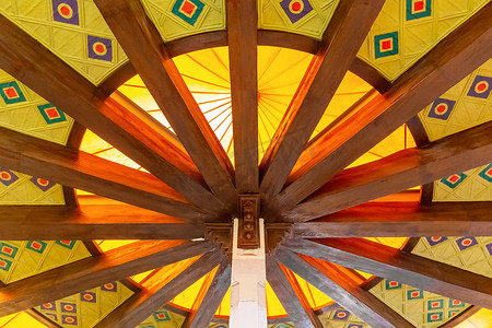 阿曼首都马斯喀特市场建筑的圆形东天花板图案