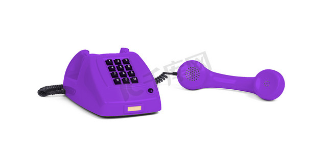 紫色标题摄影照片_老式电话-紫色