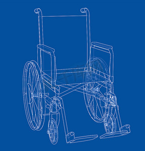 轮椅图标摄影照片_轮椅素描