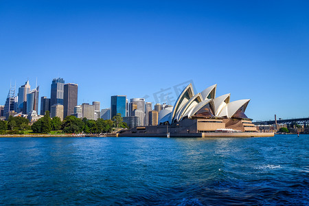 海港摄影照片_澳大利亚悉尼市中心和歌剧院