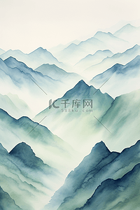 浅绿简约背景图片_简约山脉山纹背景