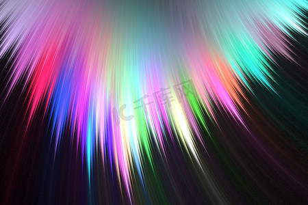分形图像：发光的彩色条纹和线条。