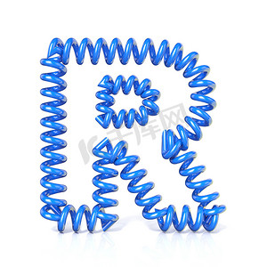 弹簧、螺旋电缆字体收集信 - R. 3D