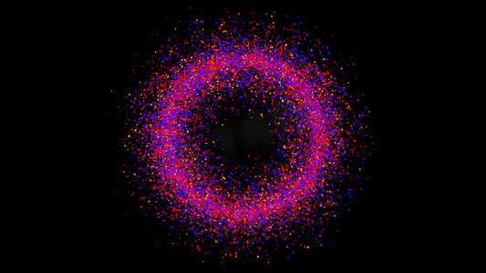 彩色粒子摄影照片_具有彩色粒子环的抽象背景