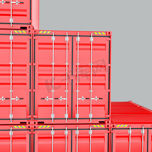 海外仓库摄影照片_一堆用于海外运输的货物集装箱