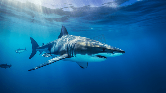 碧水中的灰鲨