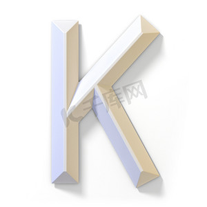 白色立体字体 LETTER K 3D