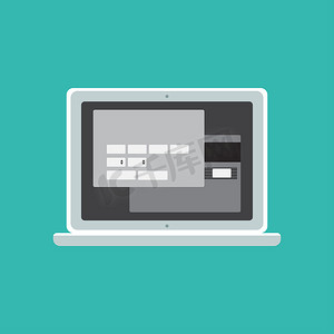 网页金融摄影照片_计算机在线购物表格的网页模板