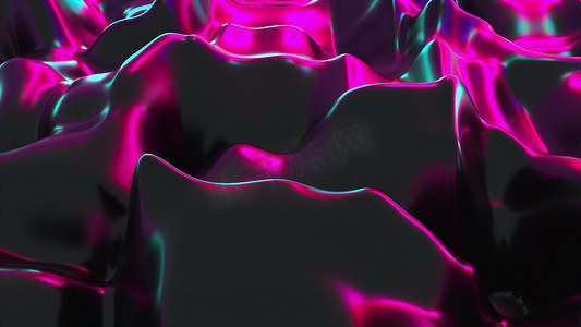 虹背景摄影照片_计算机生成的编织虹彩布真实背景，3D 渲染背景