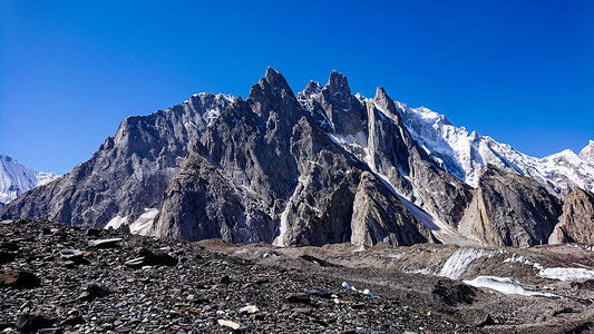 Gasherbrum 地块和 Baltoro 冰川景观，K2 大本营，巴基斯坦