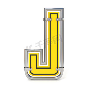 带框的交通路标 FONT 字母 J 3D