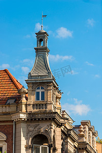 sk摄影照片_欧洲城市建筑的细节对蓝色 sk