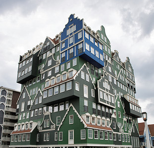 赞丹传统荷兰建筑结构的酒店，