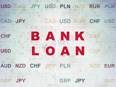 银行贷款摄影照片_货币概念： 数字数据纸张背景上的银行贷款