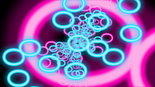 带青色和粉红色环的抽象隧道