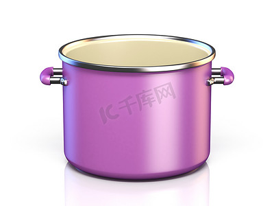 紫色背景大图摄影照片_紫色烹饪锅 3D 渲染图