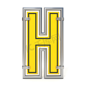 h字母创意设计摄影照片_框架交通道路标志 FONT 字母 H 3D