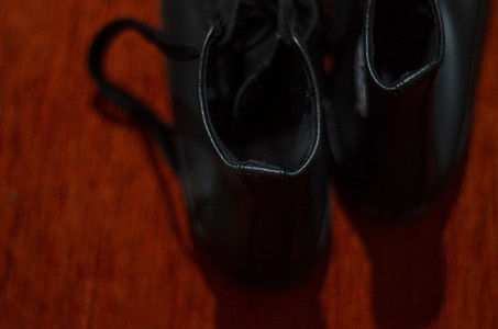 旧黑皮时尚鞋，复古，时尚