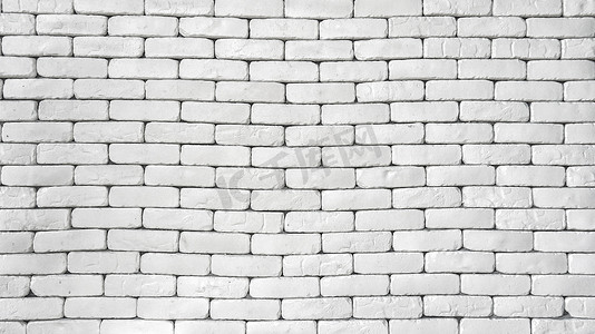 白色砖墙纹理背景。