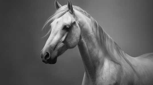 马匹的灰度摄影