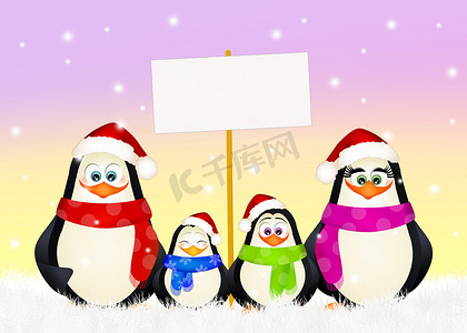 企鹅一家在圣诞节