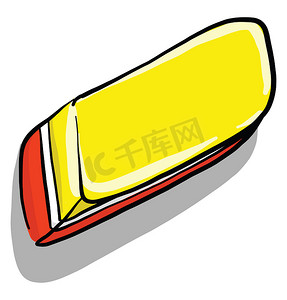 橡皮擦,插图,白色背景上的矢量