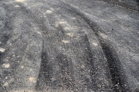 道路沥青摄影照片_不同街道和道路沥青表面的详细视图