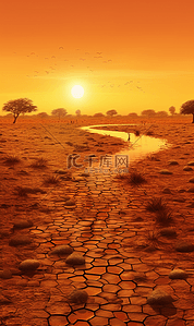 缺水背景图片_自然灾害干旱沙漠背景