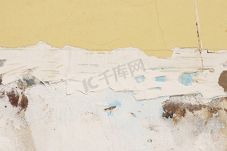 修复后的黄色水泥混凝土墙体纹理
