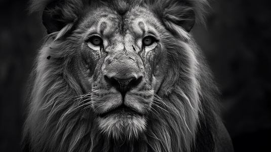 王者雄狮摄影照片_雄狮的灰度摄影