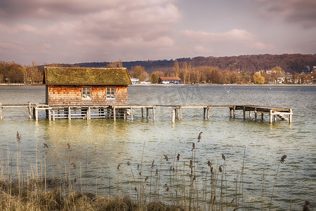 小屋 湖 Ammersee 巴伐利亚