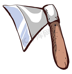 小棕色斧头，插图，白色背景上的矢量