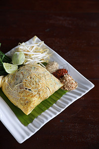 padthai摄影照片_泰国当地美食 padthai 炒面