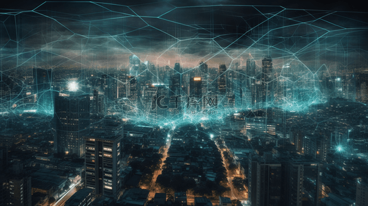 科技线条智慧城市背景图片_智慧城市科技背景