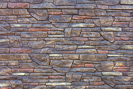 有古铜色、灰色和棕色 m 混凝土的旧石墙作为背景。