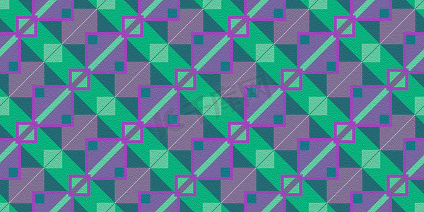 深海绿色丁香紫色无缝现代玛雅图案背景。