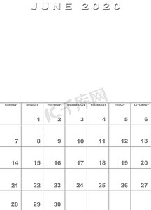 六月日历壁纸摄影照片_2020 年 6 月日历模板